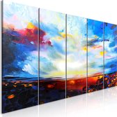 Schilderijen Op Canvas - Schilderij - Colourful Sky (5 Parts) Narrow 200x80 - Artgeist Schilderij