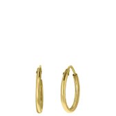 Lucardi Dames oorbellen goldplated 12mm - Oorbellen - Cadeau - Echt Zilver - Goudkleurig