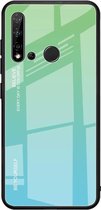 Voor Huawei Nova 5i / P20 Lite 2019 gradiÃ«ntkleur glazen behuizing (hemelsblauw)