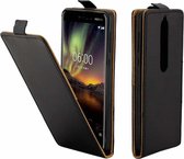 Zakelijke stijl verticale flip TPU lederen tas met kaartsleuf voor Nokia 6.1 / 6 (2018) (zwart)