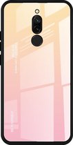 Voor Geschikt voor Xiaomi Redmi 8 glazen etui met kleurverloop (geel)