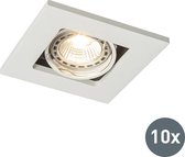 QAZQA qure - Moderne Inbouwspot - 1 lichts - L 10 cm - Wit -  Woonkamer | Slaapkamer | Keuken