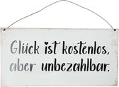 Clayre & Eef Tekstbord 40*20 cm Zwart Metaal Rechthoek Wandbord Quote Bord Spreuk