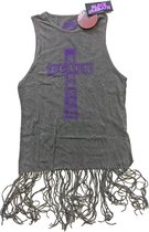 Black Sabbath Mouwloze top met franjes -M- Vintage Cross Grijs