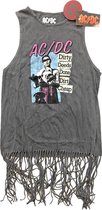 AC/DC Mouwloze top met franjes -XL- Dirty Deeds Done Dirt Cheap Grijs