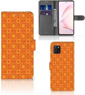 Wallet Case Samsung Note 10 Lite Telefoonhoesje Batik Orange