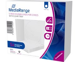 MediaRange Cajas CD doble, 10 mm, Transparente, 5 unidade...