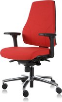 24Designs Monza Ergonomische Bureaustoel NPR1813 - Stof Rood - Aluminium Gepolijst Onderstel