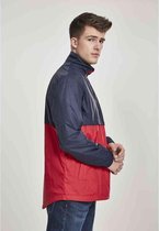 Urban Classics Leichte Jacke Stand Up Collar Pull Over Jacket Navy/Fire Red-XL