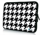 Sleevy 15.6 laptophoes zwart wit patroon - laptop sleeve - laptopcover - Sleevy Collectie 250+ designs