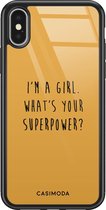 iPhone X/XS hoesje glass - Superpower | Apple iPhone Xs case | Hardcase backcover zwart