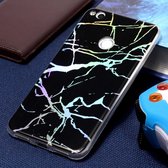Voor Huawei P8 Lite (2017) Zwart Goud Marmerpatroon Zachte TPU Beschermende Cover Case