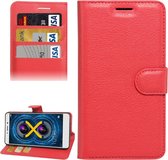 Voor Huawei Honor 6x (2016) Litchi Texture Horizontal Flip PU lederen tas met houder & kaartsleuven & portemonnee (rood)