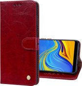 Business Style Oil Wax Texture Horizontal Flip Leather Case voor Samsung Galaxy A9 (2018) / A9s, met houder & kaartsleuven & portemonnee c (rood)