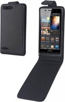 Verticale Flip Leather Case voor Huawei Ascend G6-T00 3G / P6 mini (zwart)