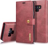 DG.MING Crazy Horse Texture Flip afneembare magnetische lederen tas voor Galaxy Note 9, met houder & kaartsleuven & portemonnee (rood)