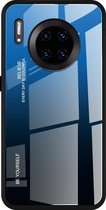 Voor Huawei Mate 30 Pro Gradient Color Glass Case (blauw)