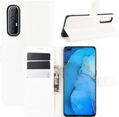 Voor OPPO Reno 3 Pro Litchi Texture Horizontal Flip PU lederen beschermhoes met houder & kaartsleuven & portemonnee (wit)