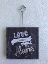 Houten blok, 12x12x2,5cm  - Love always brings us home