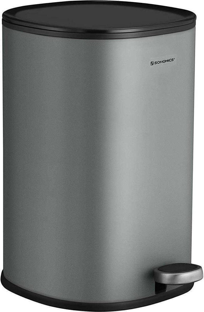 simplehuman CW1852CB 4,5L ronde pedaalemmer, kleine vuilnisbak voor badkamer slaapkamer kantoor, sterk stalen pedaal, stille soft close deksel, binnenemmer, antislip basis, vingerafdrukbestendig