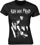 Alien Sex Fiend Dames Tshirt -XL- Band Photo Zwart