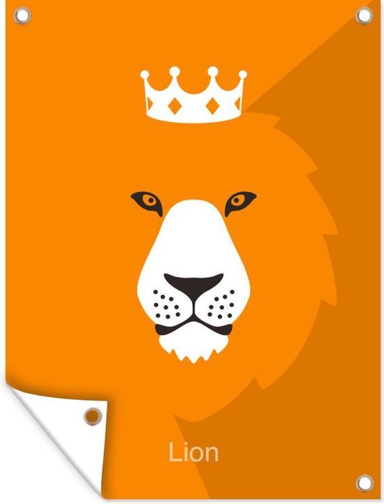 Le portrait d'un lion hollandais affiche jardin 60x80 cm - Toile de jardin / Toile d'extérieur / Peintures d'extérieur (décoration de jardin)