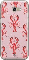 Samsung A5 2017 hoesje siliconen - Lobster all the way | Samsung Galaxy A5 2017 case | Roze | TPU backcover transparant