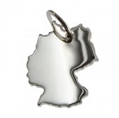 Zilveren Landkaart Duitsland ketting hanger