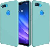 Effen kleur vloeibare siliconen dropproof beschermhoes voor Geschikt voor Xiaomi mi 8 lite (blauw)