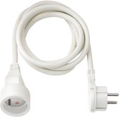 BRENNENSTUHL 3m verlengsnoer met platte stekker (H05VV-F 3G1.5-kabel, IP20), Wit