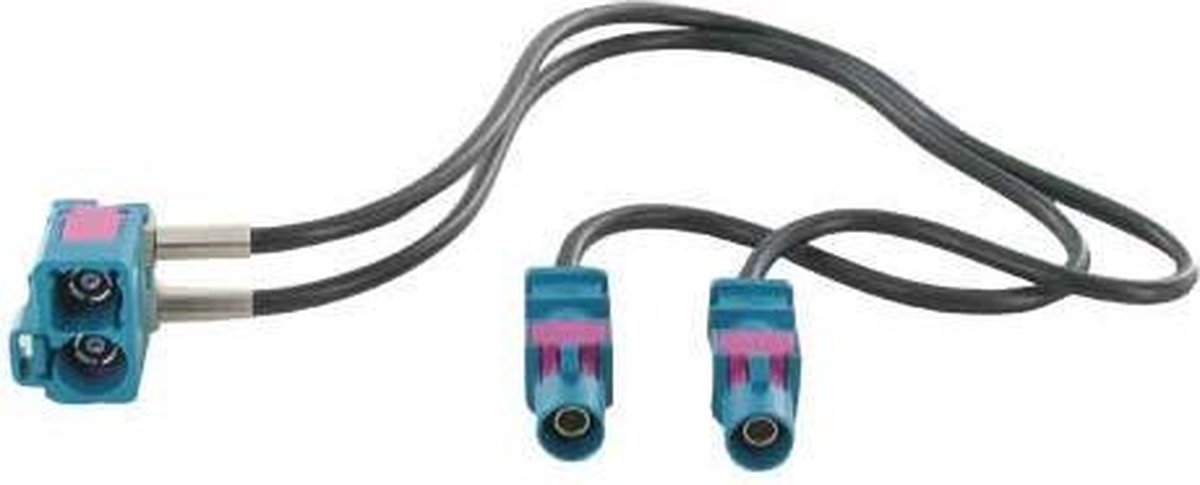 Antenne adapter 2x fakra female haaks 90Â° --> 2x fakra male