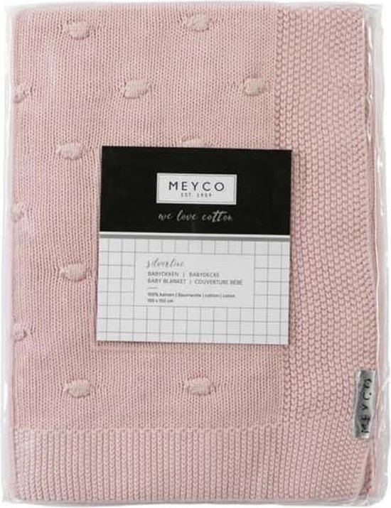 Meyco Silverline Knots wiegdeken - 75 x 100 cm - roze