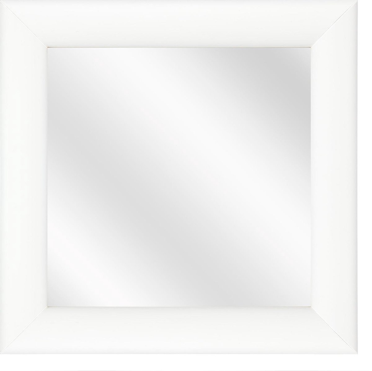 Spiegel met Ronde Houten Lijst - Wit - 40x40 cm