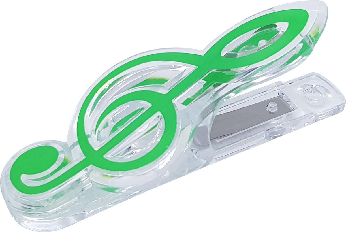 Papierklem-Muziek Klem-Paperclip-Solsleutel-Muzieksleutel-Groen