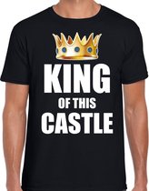 Koningsdag t-shirt King of this castle party zwart voor heren M