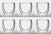Dubbelwandige Theeglazen/Koffieglazen (250ml) - Vaatwasserbestendig - Dubbelwandig glas set van 6