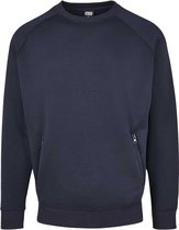 Urban Classics Crewneck sweater/trui -L- Raglan Zip Pocket Blauw