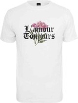 Urban Classics Heren Tshirt -XS- Mister Tee L´Amour Toujous Wit