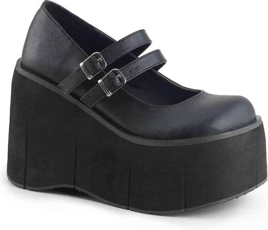 DemoniaCult - KERA-08 Plateau Sandaal - US 6 - 36 Shoes - Zwart