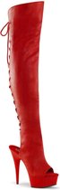 Pleaser Overknee Laarzen -42 Shoes- DELIGHT-3019 US 12 Rood