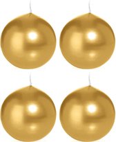 4x Bougies Boule dorée 7 cm 16 heures de combustion - Bougies rondes sans odeur - Décorations pour la maison