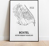 Boxtel city poster, A4 zonder lijst, plattegrond poster, woonplaatsposter, woonposter