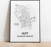 Ulft city poster, A4 zonder lijst, plattegrond poster, woonplaatsposter, woonposter