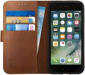 Rosso Deluxe iPhone SE 2022 / 2022 Hoesje Echt Leer Book Case met Pasjeshouder Bruin
