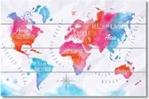 Wereldkaart op planken Colorful