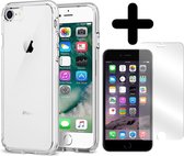 Hoesje Geschikt voor iPhone SE 2020 Hoesje Siliconen Case Hoes Met Screenprotector - Hoes Geschikt voor iPhone SE (2020) Hoes Cover Case - Transparant
