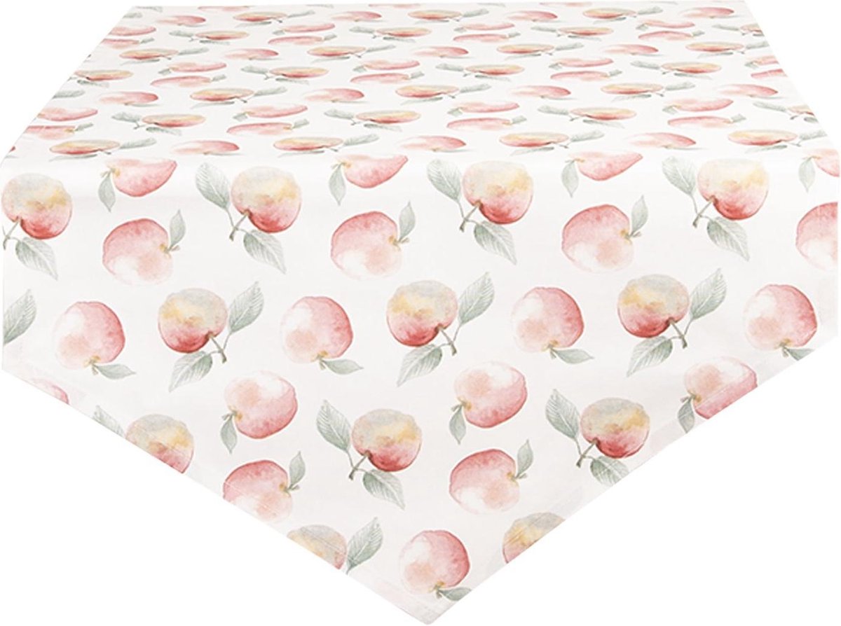 Clayre & Eef Tafelloper 50x160 cm Rood Groen Katoen Appels