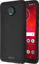 Azuri Motorola Moto Z3 Play hoesje - Zand textuur backcover - Zwart