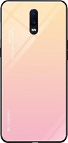 Voor OPPO R17 Gradient Color Glass Case (geel)