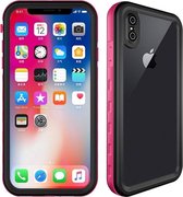 2m waterdicht sneeuwbestendig 2m schokbestendig stofdicht pc + siliconen hoesje voor iPhone XS Max (roze)